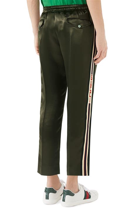 green and red gucci track pants|Gucci style track pants.